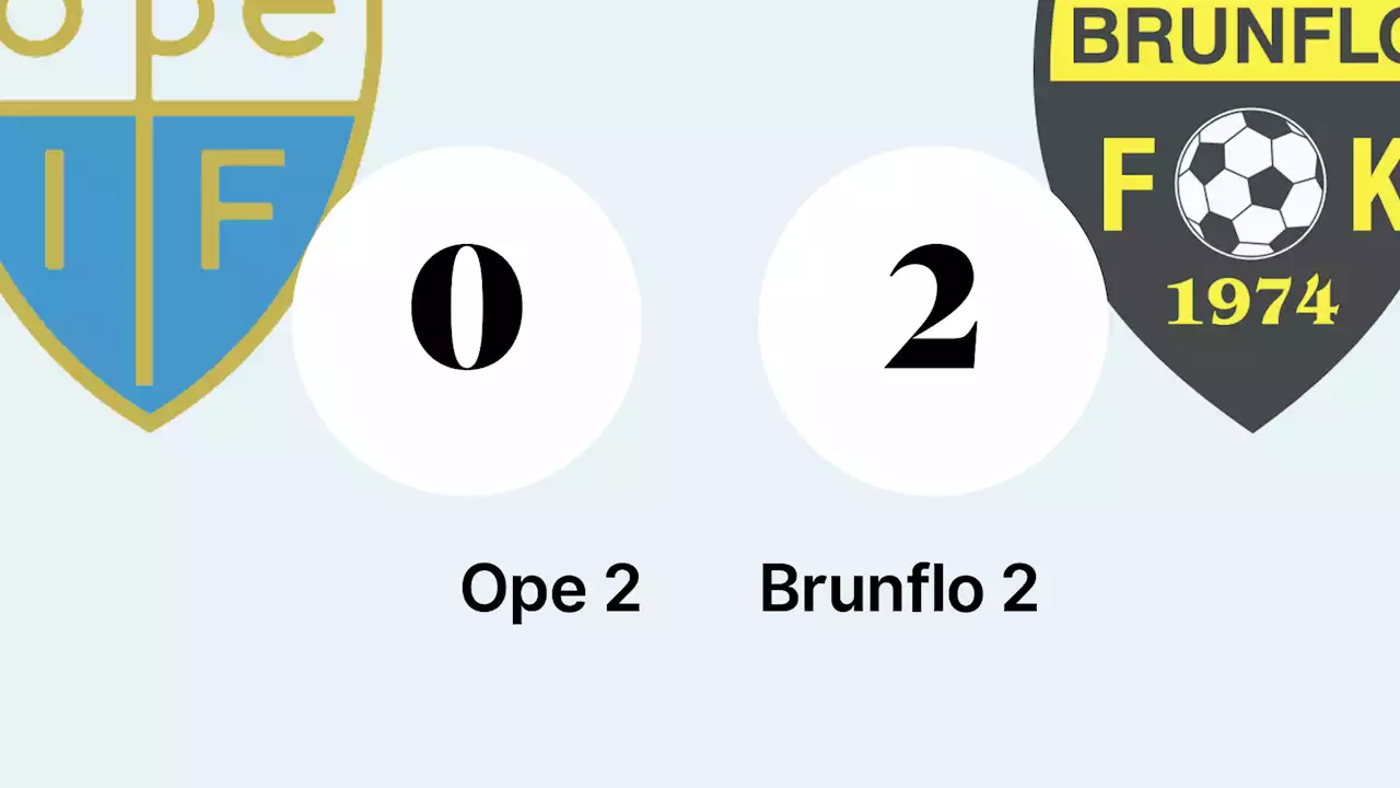 Brunflo 2 vann toppmötet mot Ope 2 med 2–0