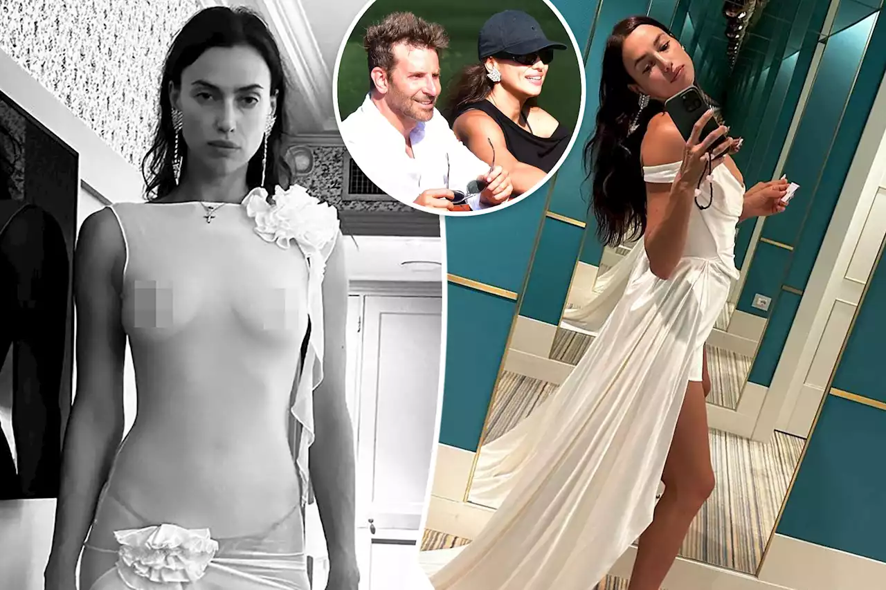 Irina Shayk poses in completely sheer dress after Italian vacation with ex Bradley Cooper