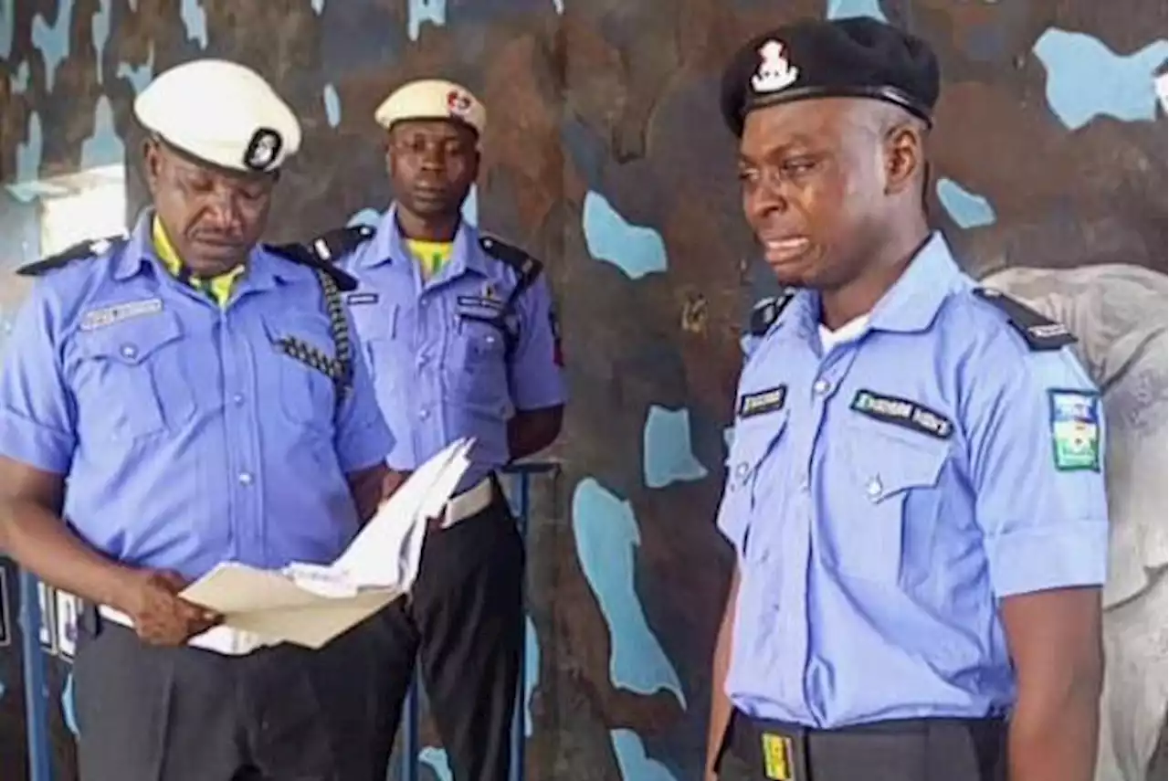 EXTRA: Police officer breaks down in tears after dismissal in Adamawa