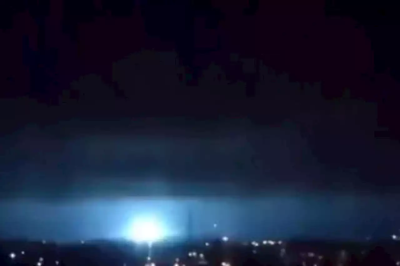 Russian 'electrics factory' erupts in blue fireball after Ukraine drone strike