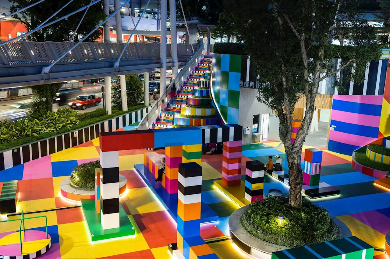 Colourful playground installation brings Hong Kong square to life