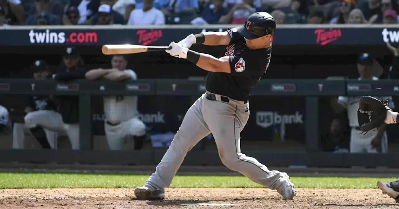 Guardians rally for a 5-2 win on Calhoun's 3-run homer in the 10th and cut Twins' lead to 5 games