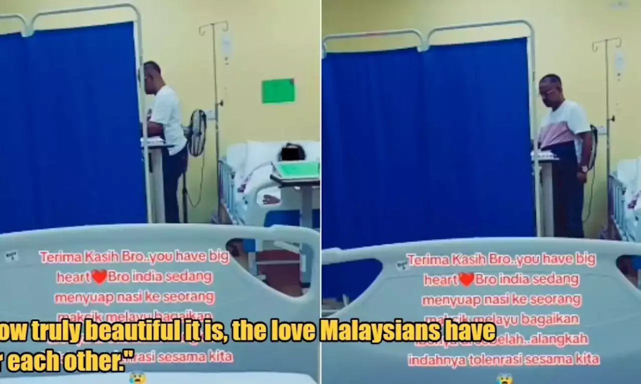 M’sian Praised For Feeding Aunty At Hospital With The Same Love And Care He Shows His Mum