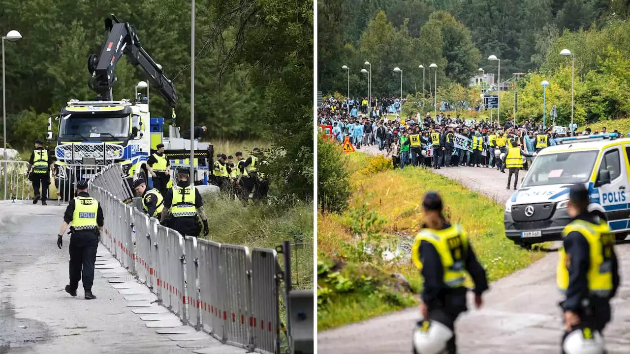 Demonstranter på väg genom Europa