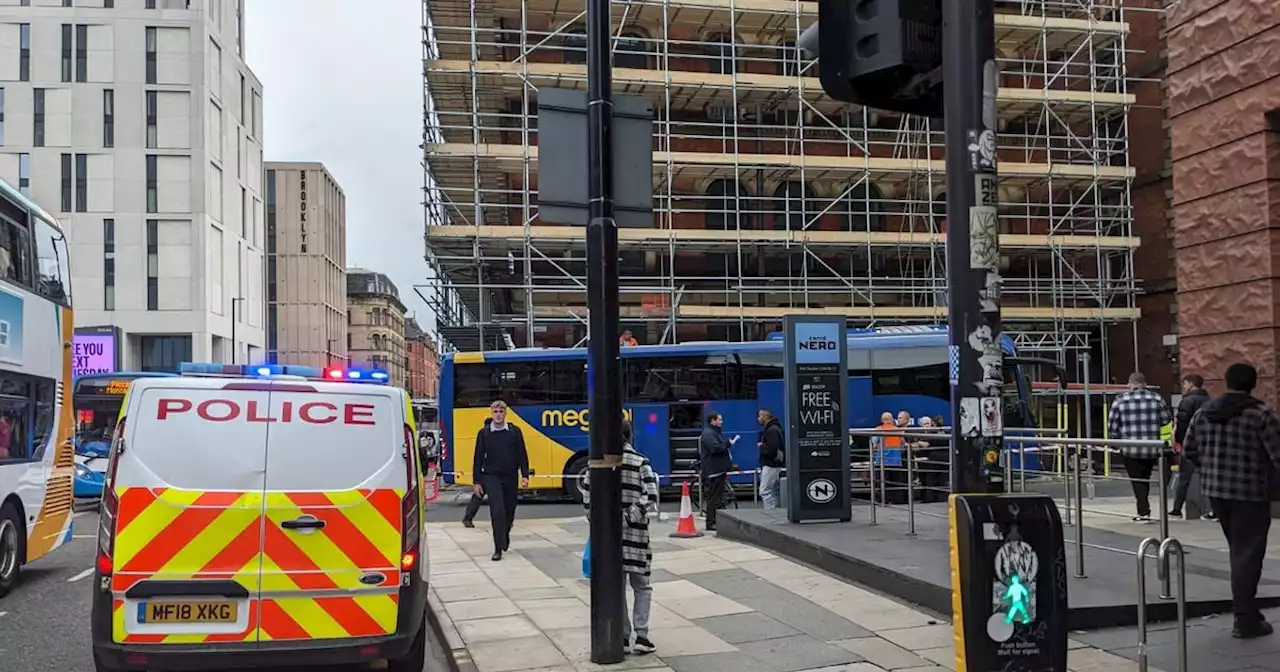 City centre street taped off after 'coach crashes into scaffolding'