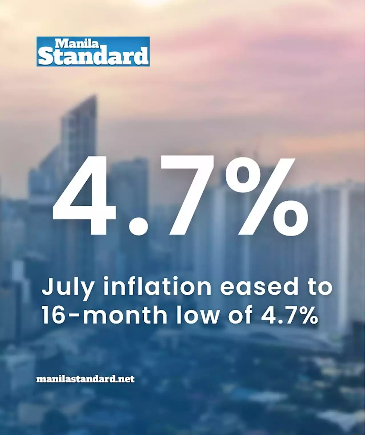 July inflation eased to 16-month low of 4.7%