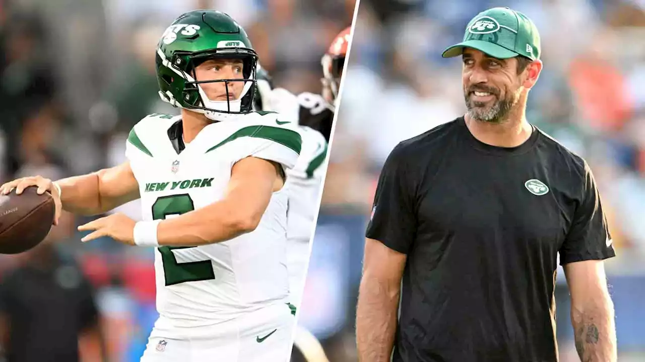 Aaron Rodgers watches as Zach Wilson starts for Jets in preseason opener