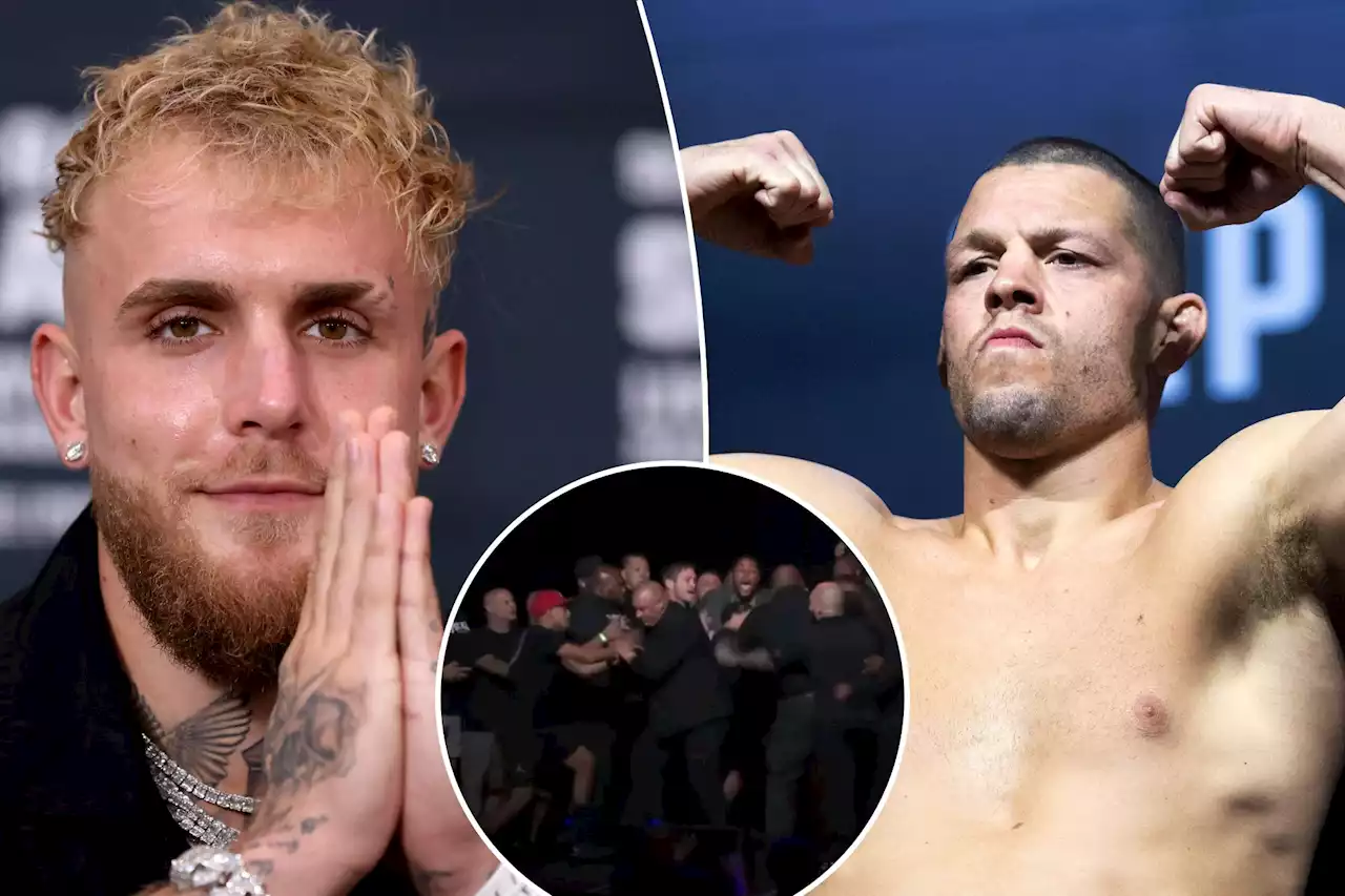 Jake Paul, Nate Diaz press conference turns into chaos with punches