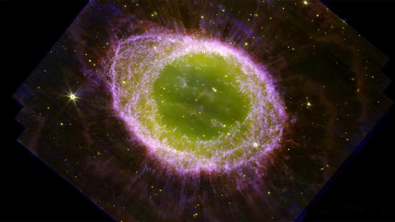 The Ring Nebula is a glowing gas-filled donut in the latest JWST snap