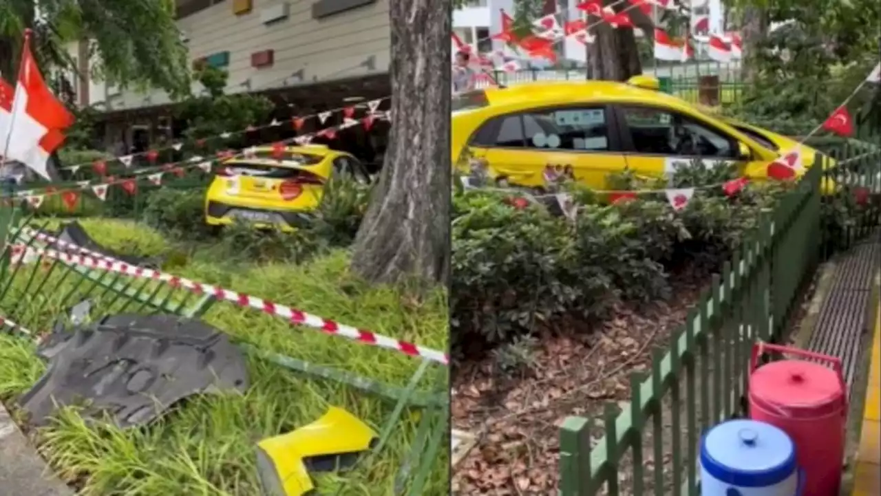 Driver, 62, taken to hospital after taxi crashes outside North Bridge Road Market & Food Centre