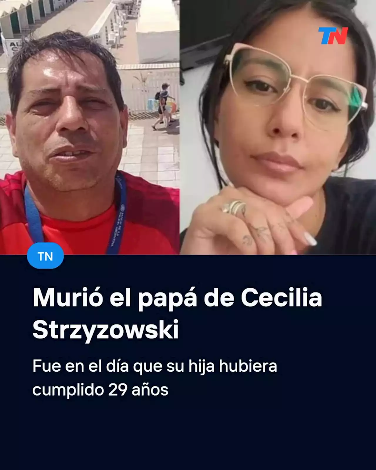 Murió el papá de Cecilia Strzyzowski en el día que su hija hubiera cumplido 29 años