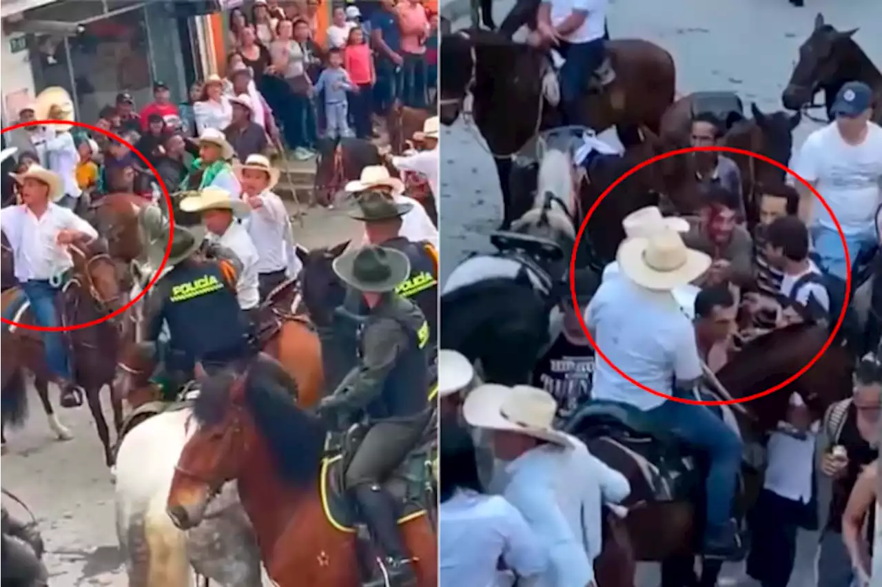 Video: Ebrios, peleas, heridos, agresión a policías y hasta machete protagonizaron cabalgata de la Feria de Vélez, Santander