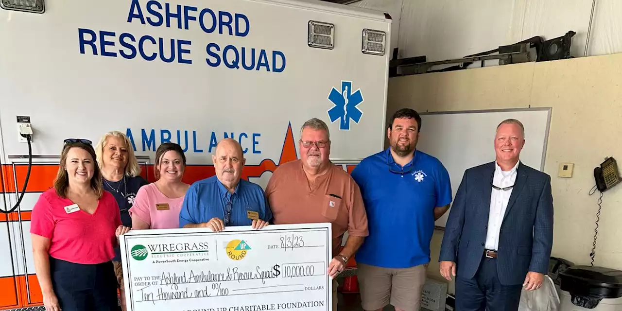 Operation Roundup gave a $10,000 check to Ashford Ambulance and Rescue Squad