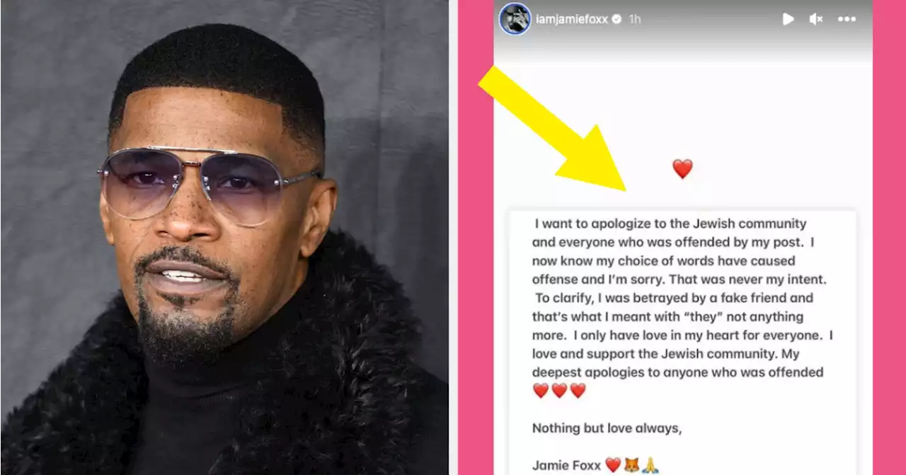 Jamie Foxx Has Issued An Apology After His Previous Statements Were Interpreted As Antisemitism