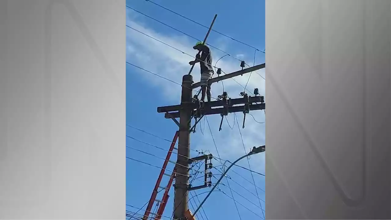 Homem sobe em poste para fugir da PM em Itabira (MG) e deixa centenas de moradores sem energia