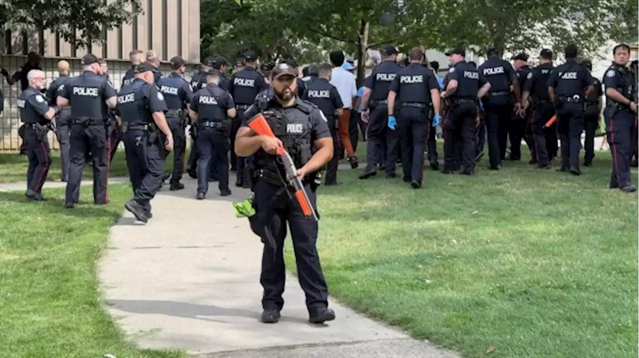 One person taken to hospital after 'demonstration turned violent' at west Toronto park: police