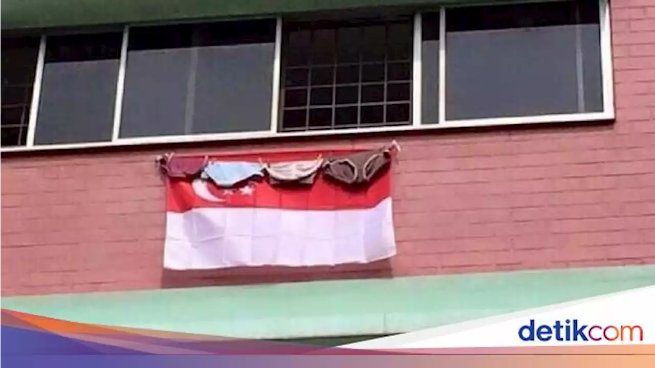 Viral Penghuni Rusun Jemur Pakaian Dalam di Bendera Singapura, Begini Faktanya