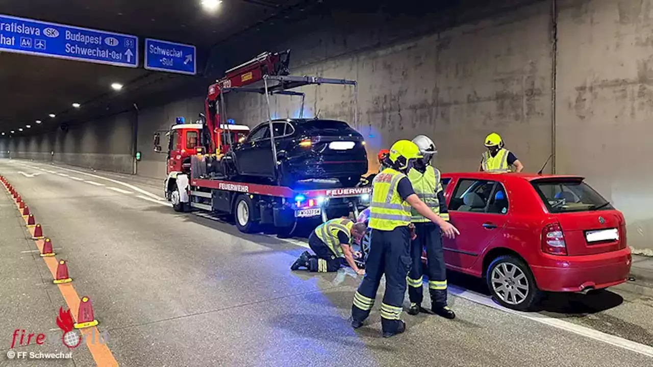 Nö: Zwei Unfalleinsätze in Folge in Schwechat (Tunnel Rannersdorf und A 4)