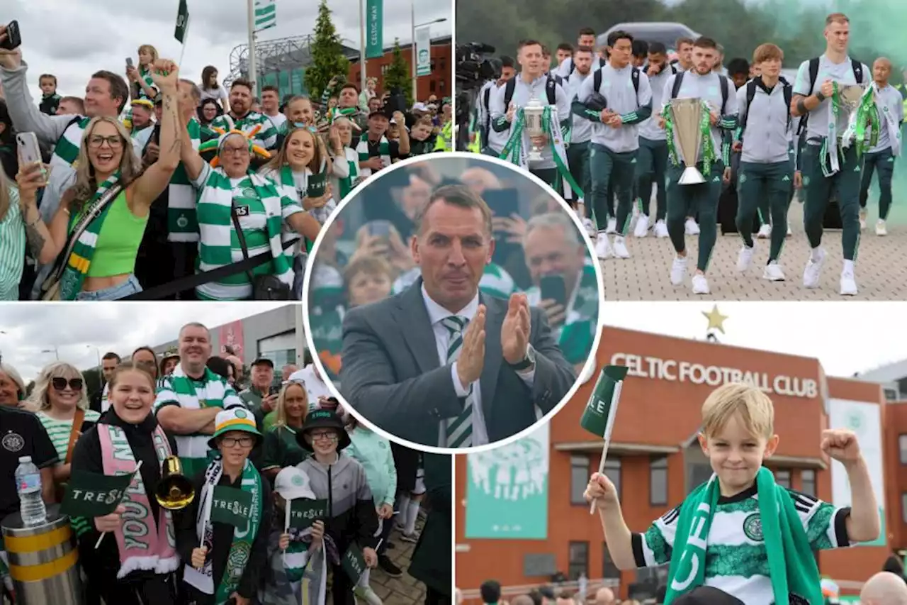 Incredible pictures from Parkhead as Celtic fans arrive ahead of today's match