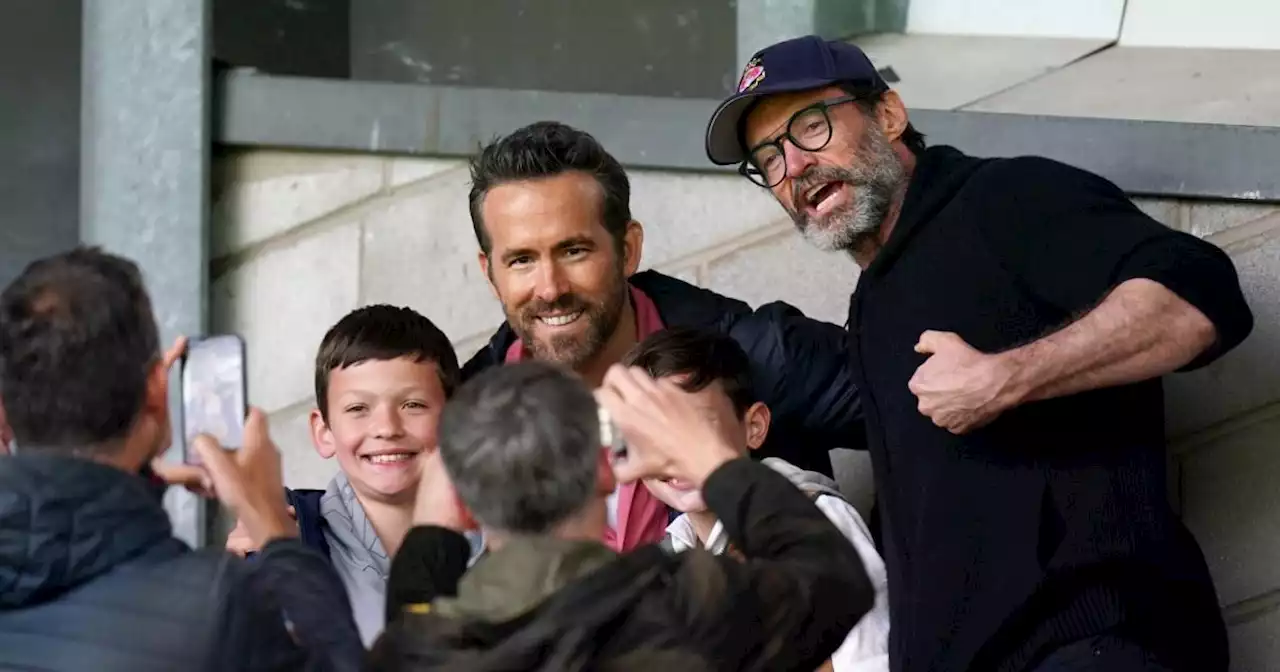 Hugh Jackman joins Ryan Reynolds at Wrexham FC match as Deadpool postponed