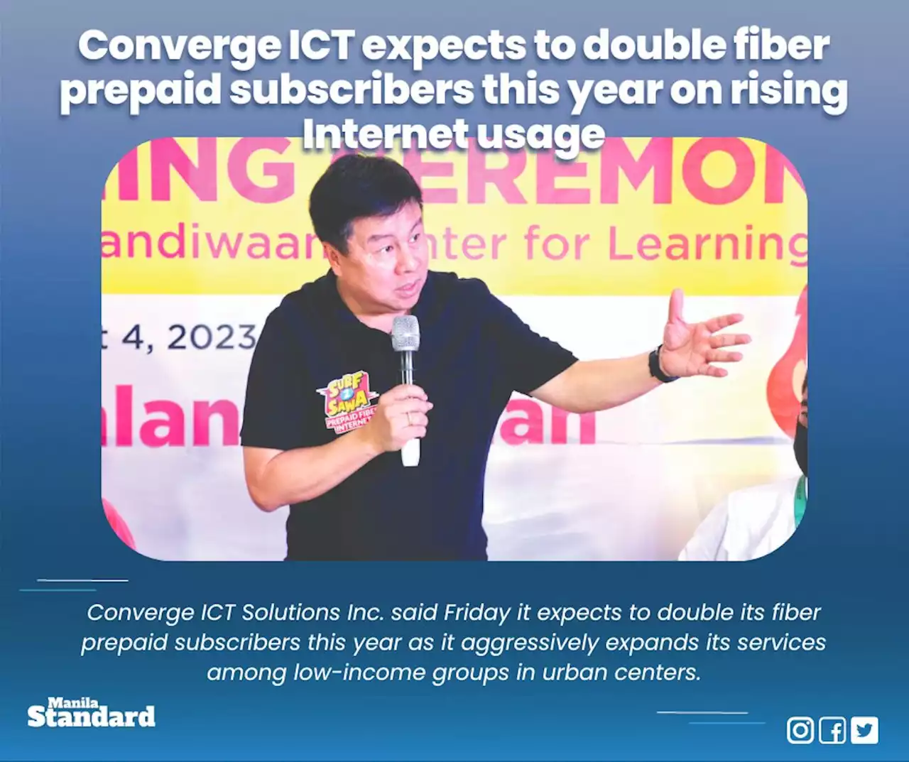 Converge ICT expects to double fiber prepaid subscribers this year on rising Internet usage