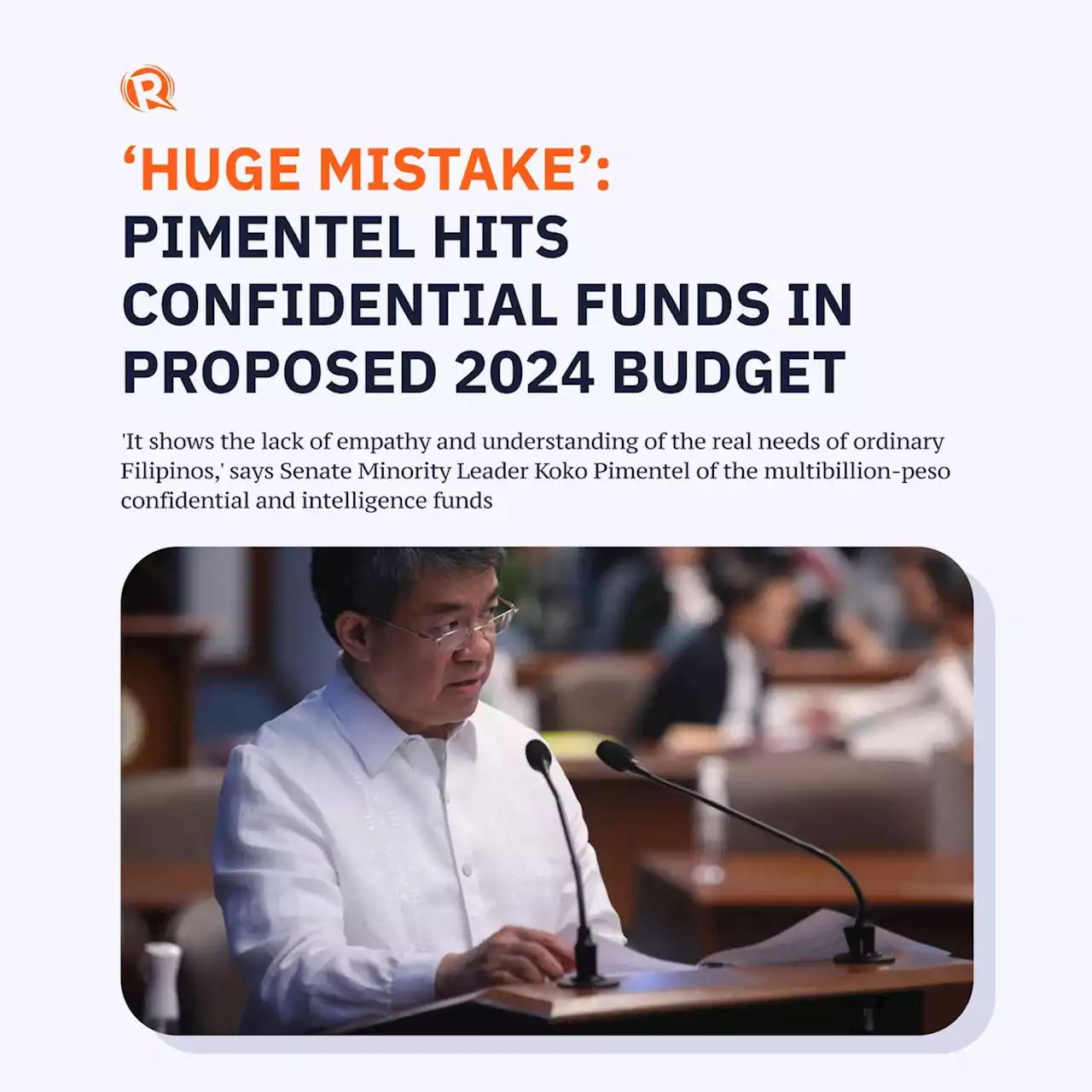 'Huge mistake': Pimentel hits confidential funds in proposed 2024 budget