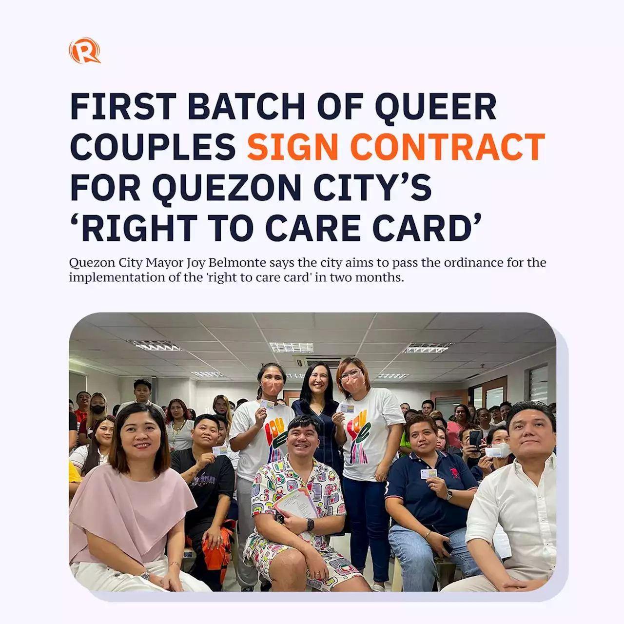 First batch of queer couples sign contract for Quezon City’s ‘right to care card’