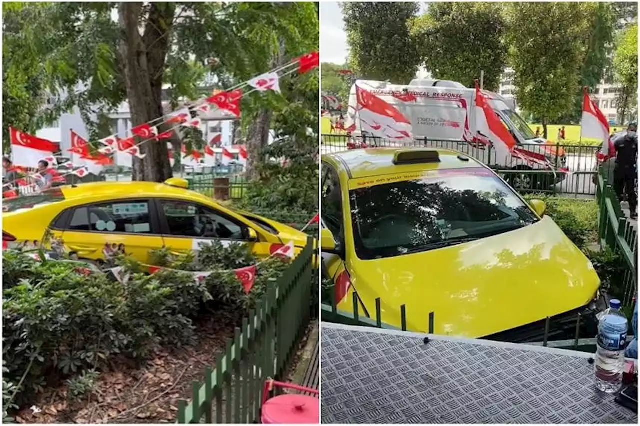 Taxi driver taken to hospital after crashing into railing in North Bridge Road