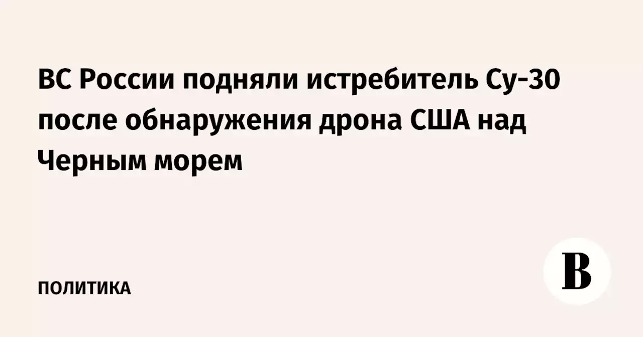 ВС России подняли истребитель Су-30 после обнаружения дрона США над Черным морем