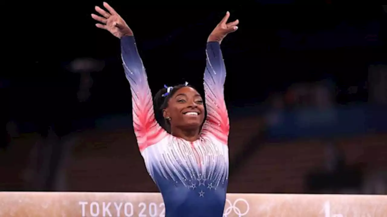 Simone Biles makes return to competition for 1st time since Tokyo Olympics