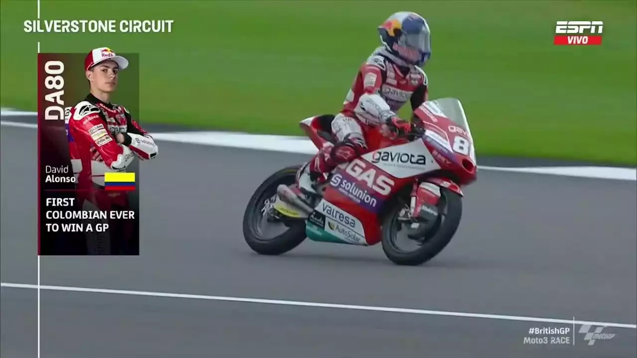 Impresionante: David Alonso hizo historia y se convirtió en primer colombiano en ganar en Mundial de Moto GP