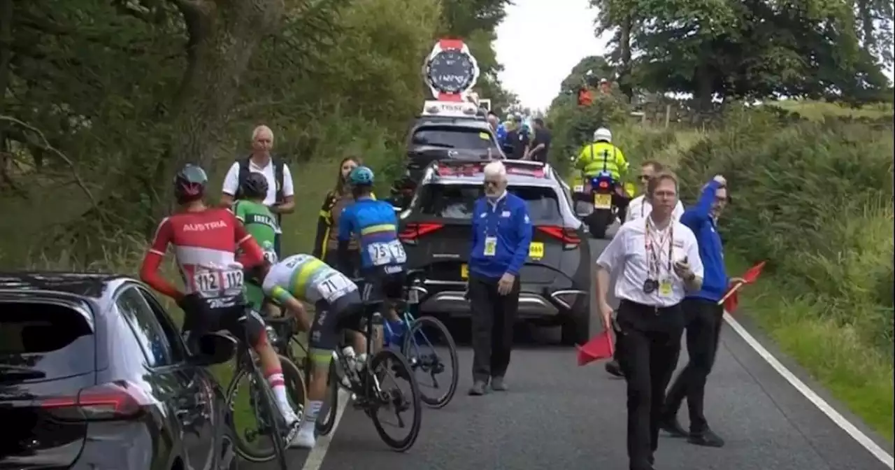 World Cycling Championships halted as protestors 'glue themselves to the road'