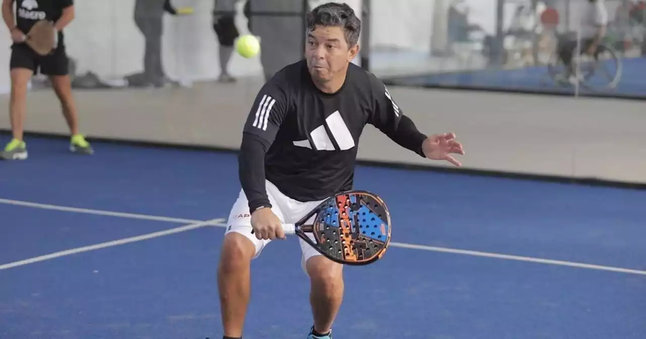 Gallardo la rompió en el padel con el presidente de River