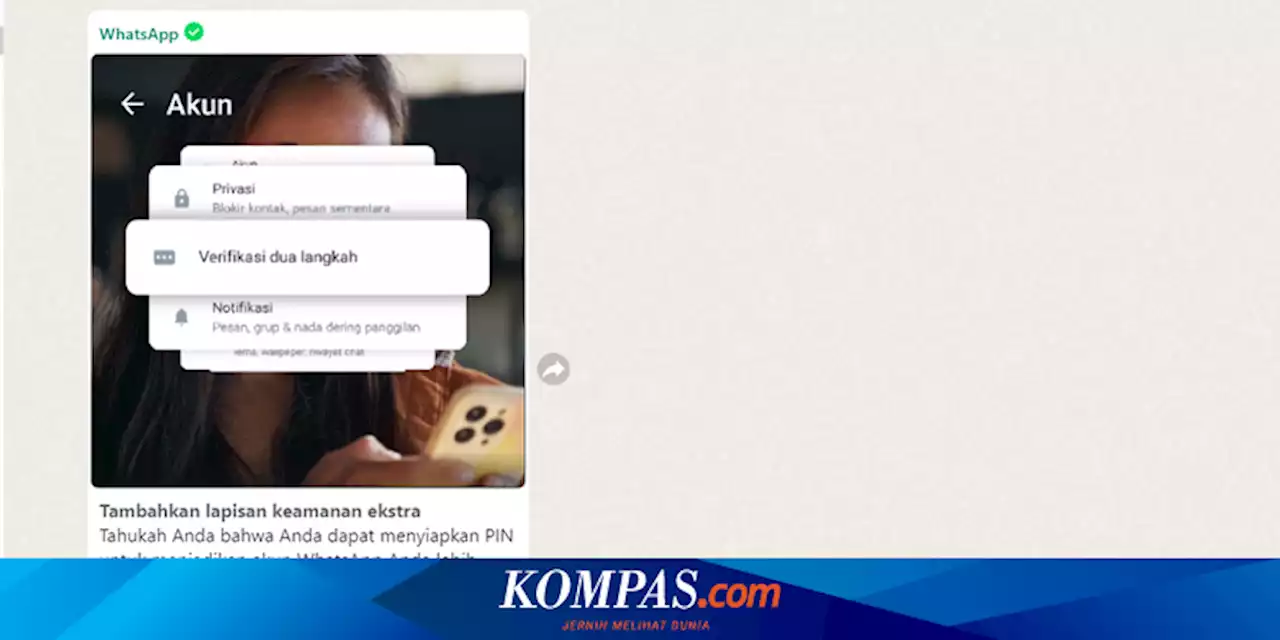 WhatsApp Ingatkan soal Verifikasi 2 Langkah, Bagaimana Caranya?