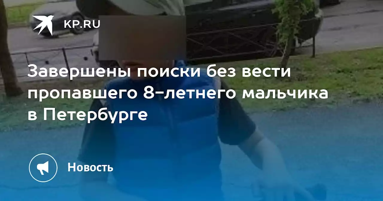 Завершены поиски без вести пропавшего 8-летнего мальчика в Петербурге