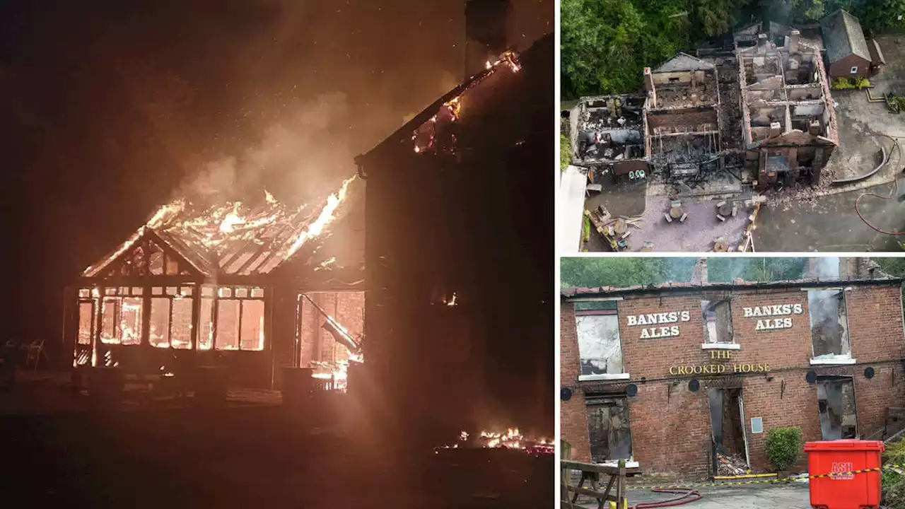 ‘Britain’s wonkiest pub’ destroyed in mystery blaze just weeks after cherished 18th-century building sold off