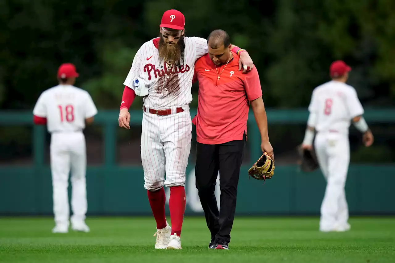 Phillies' Marsh taken out with injury in 5th inning