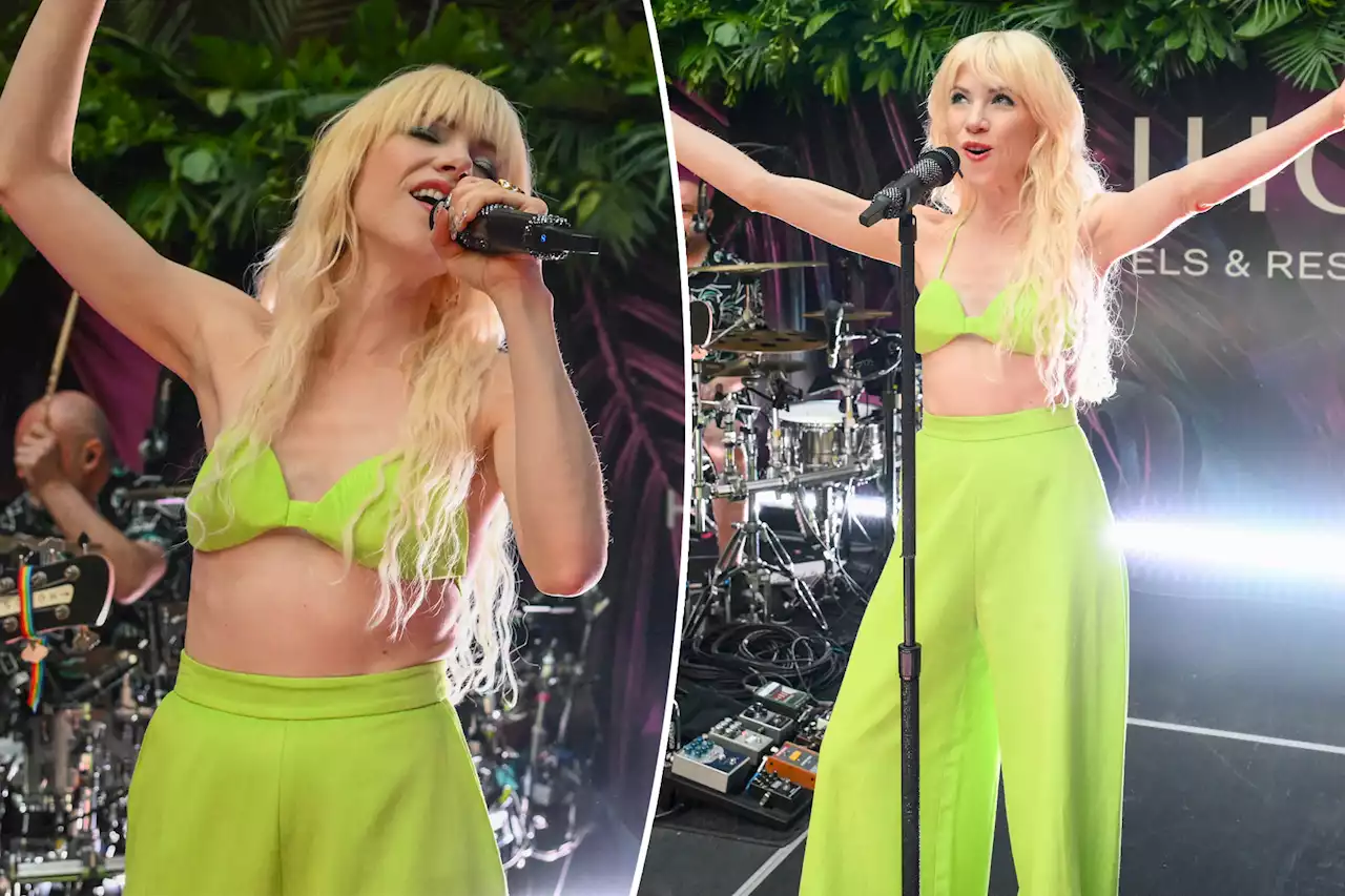 Carly Rae Jepsen stuns in bikini-style crop top, towering heels at private concert