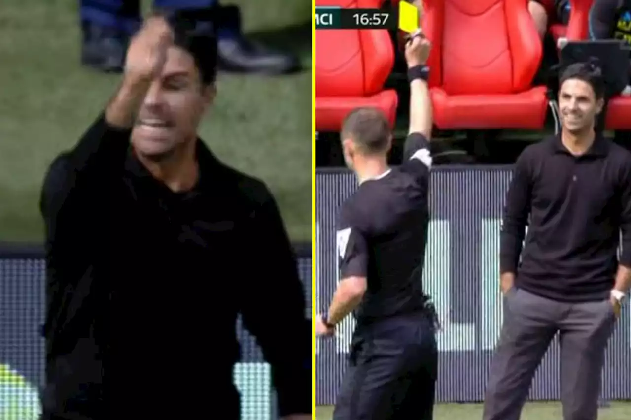 Arsenal boss Mikel Arteta booked after demanding yellow card for Man City star Rodri