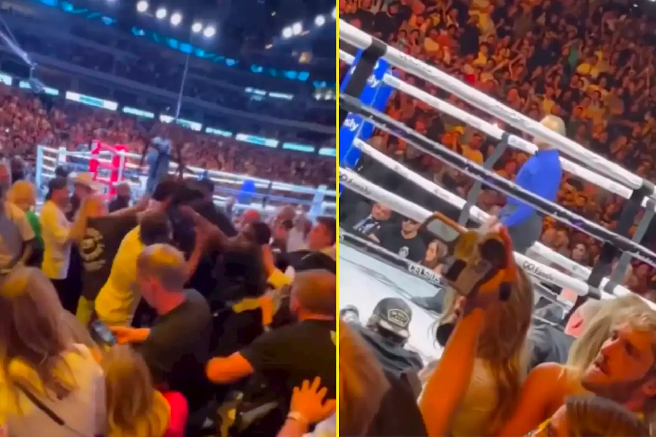 Fan footage captures crowd fight involving Logan Paul during Jake Paul vs Nate Diaz