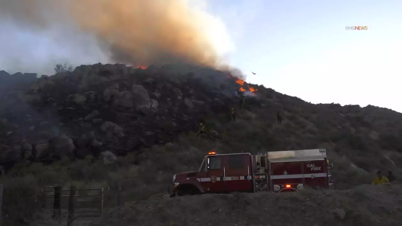 Firefighting helicopter crashes while battling brush fire in Riverside County