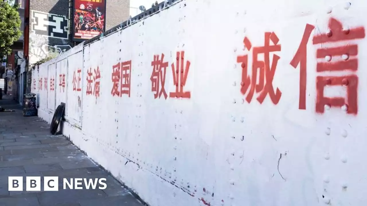 Brick Lane: Chinese political slogans appear on London street art wall