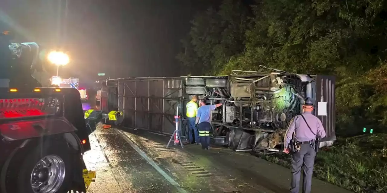 3 dead after charter bus crash on interstate in Pennsylvania, state police say