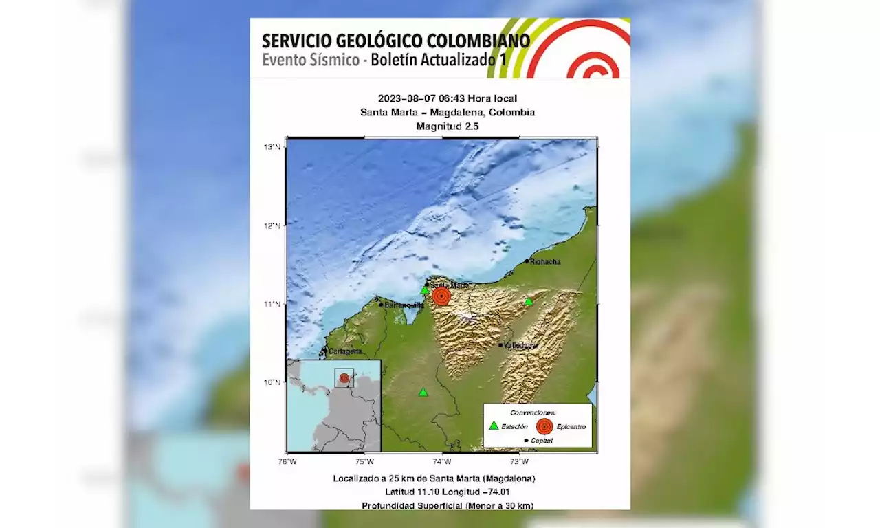 Reportan temblor en Santa Marta este 7 de agosto: ¿lo sintió?