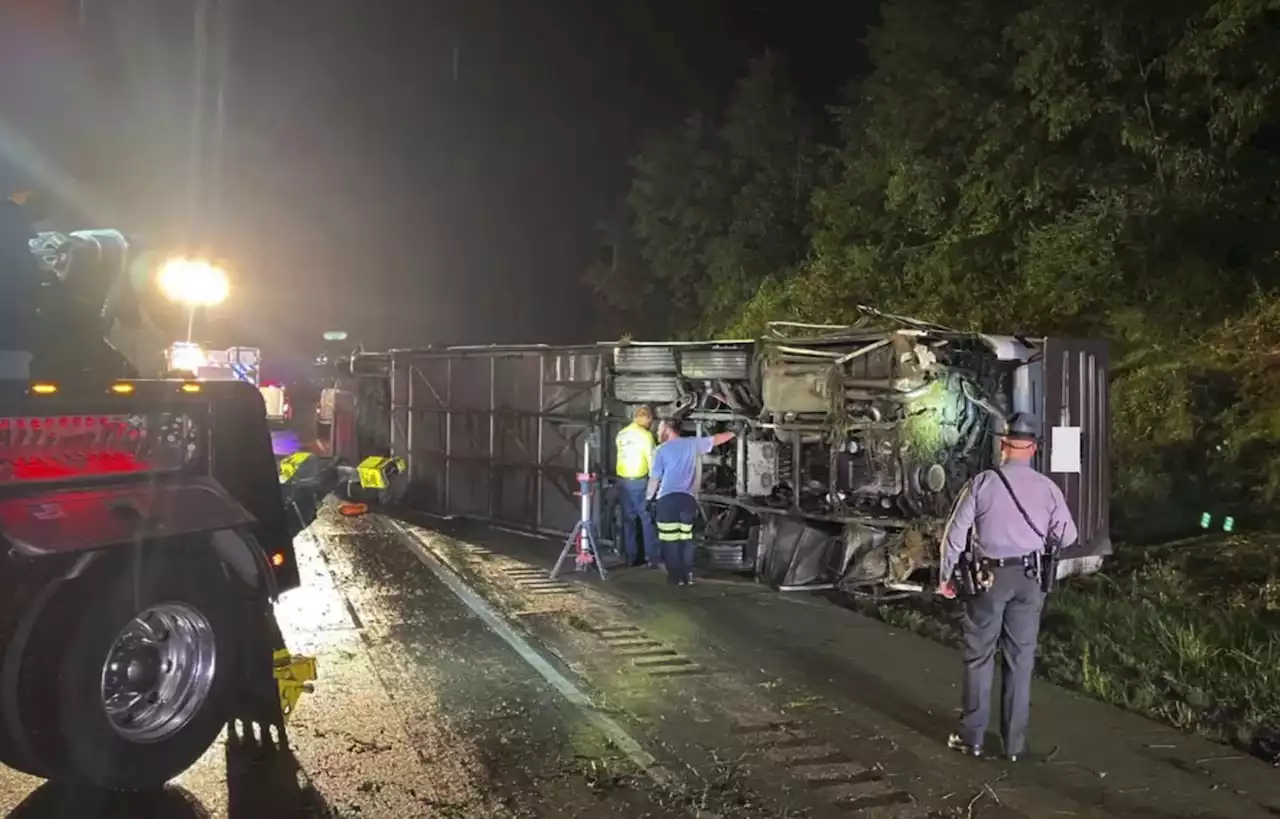 Three people die after passenger bus crashes in Pennsylvania