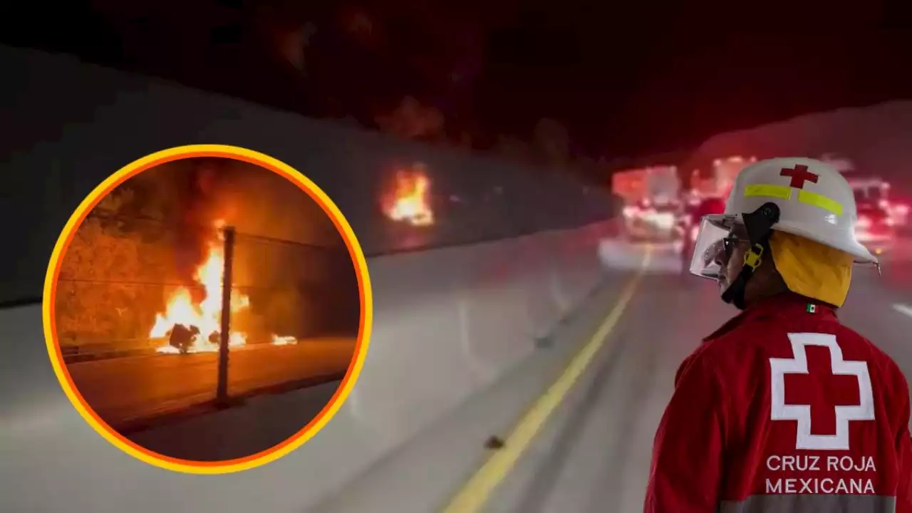 Carambola termina en explosión en autopista que pasa por Hidalgo | VIDEO