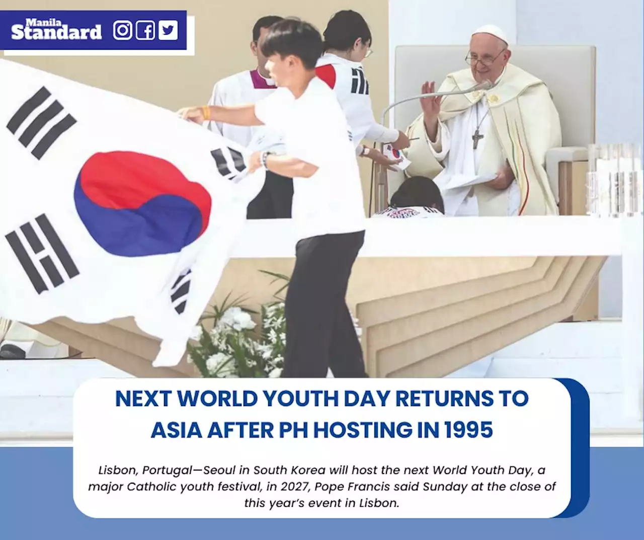 Next World Youth Day returns to Asia after PH hosting in 1995