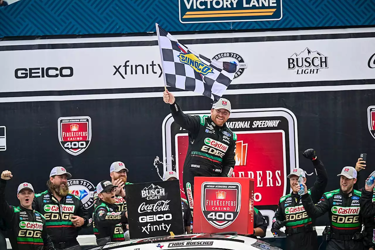 Buescher outduels Truex for Michigan Cup win