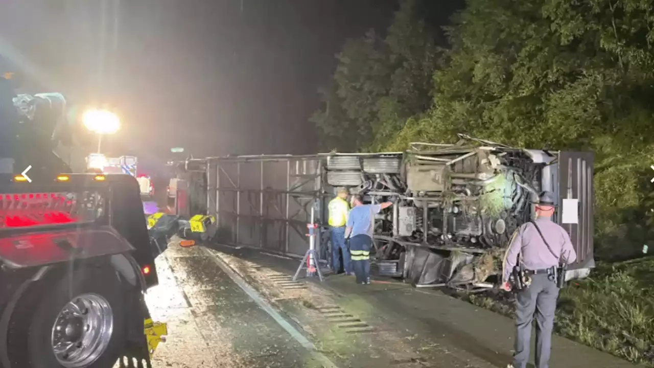 At least 3 dead after bus carrying dozens and vehicle collide on Pennsylvania interstate