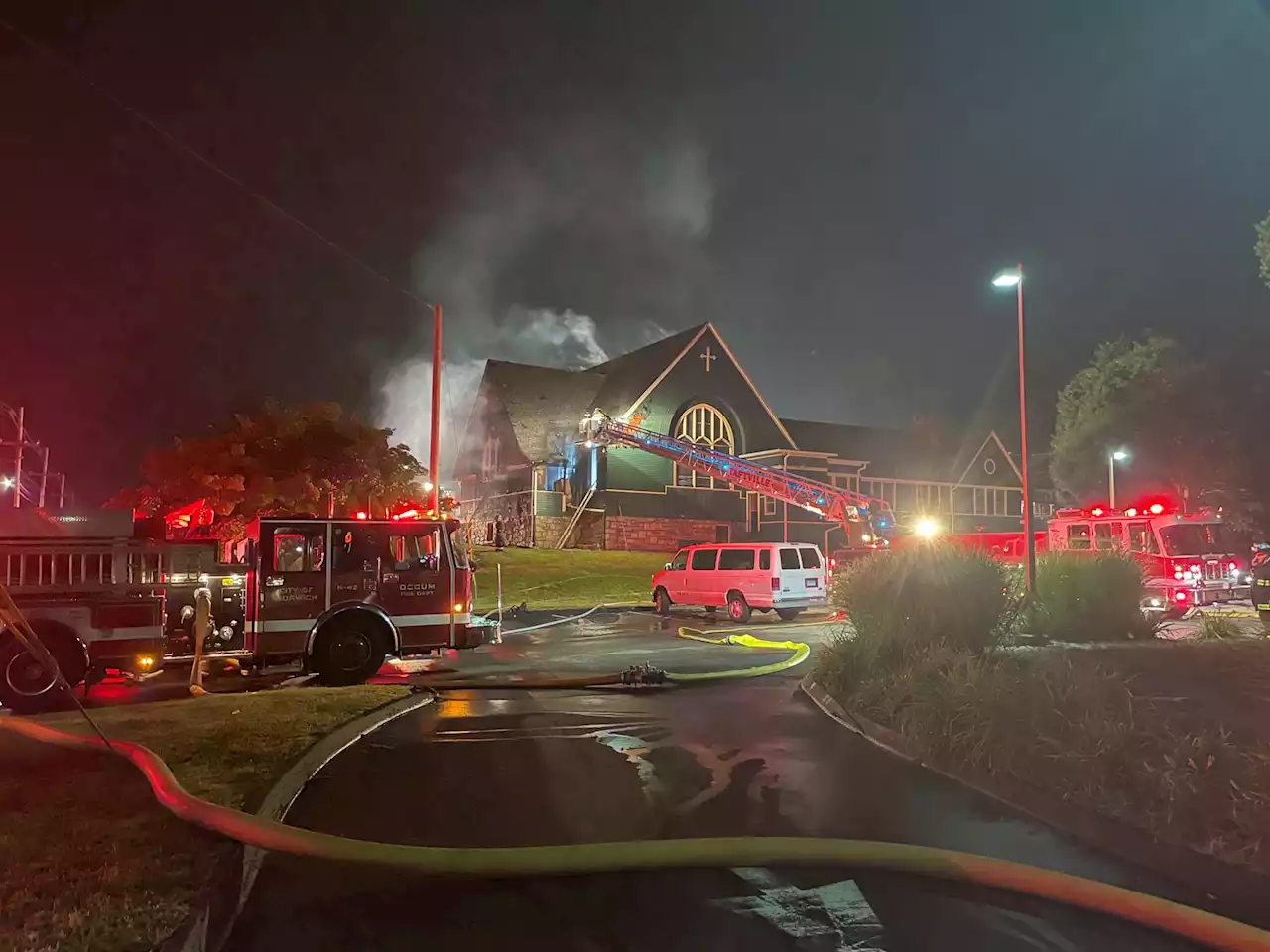 Fire damages historic church in Conn.